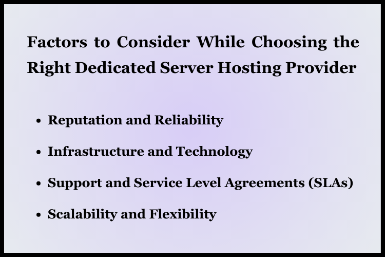 factors to consider while choosing affordable dedicated server